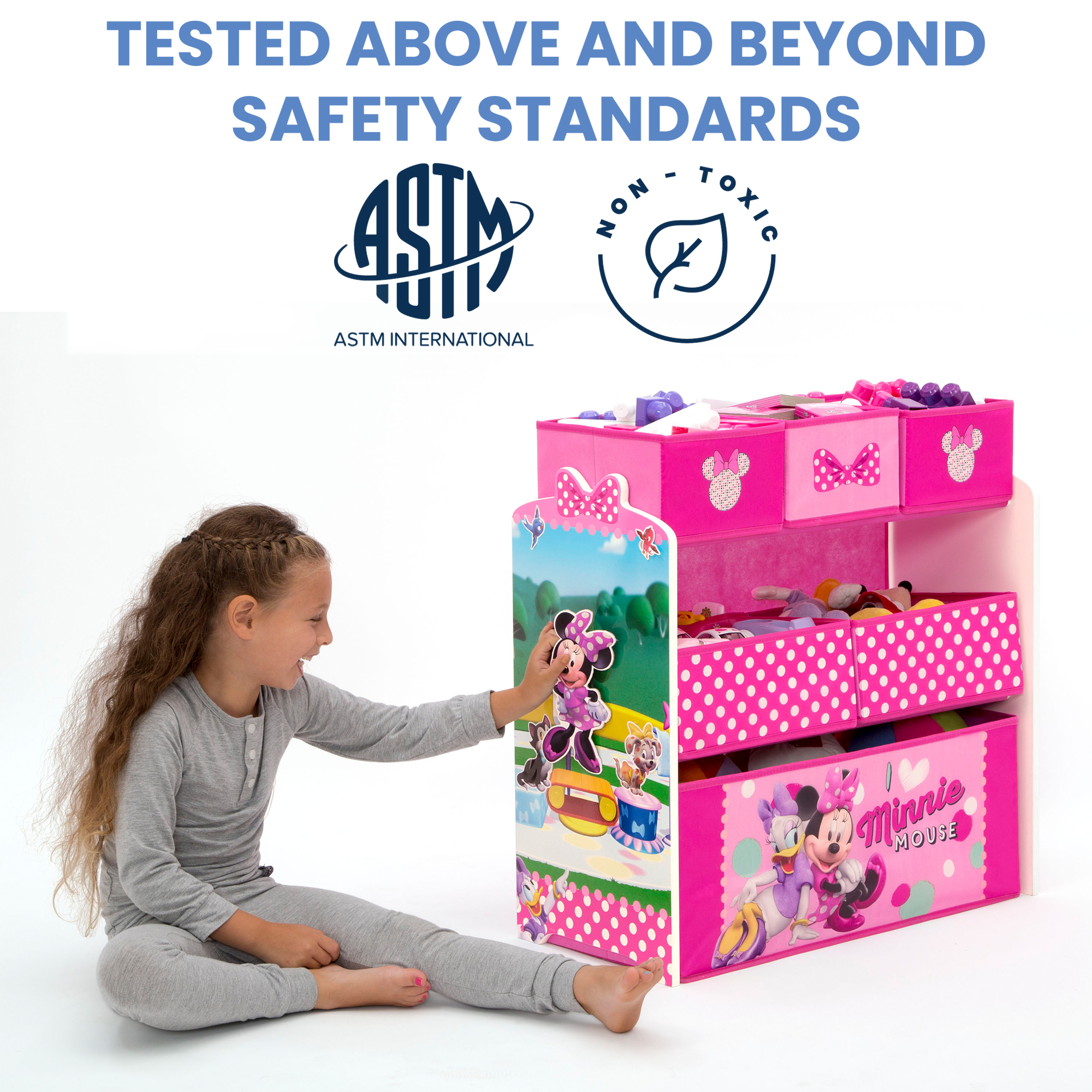 Minnie Mouse 6-Bin Toy Organizer by Delta Children, Pink photo 6