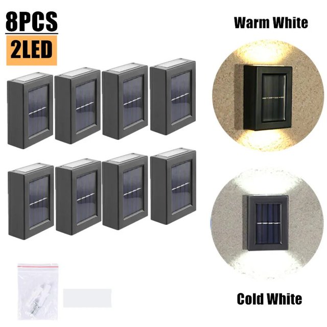 Lámpara Solar de pared para exteriores, luces LED impermeables para decoración de jardín, balcón, patio, calle, iluminación hacia arriba y hacia abajo, 1 a 16 piezas