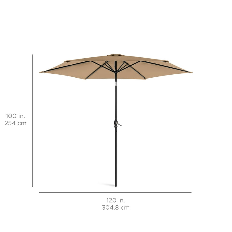 10 FT Steel Market Outdoor Patio Umbrella with Crank, Tilt Push Button 10 FT Steel Market Outdoor Patio Umbrella with Crank, Tilt Push Button