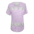 thumbnail image 4 of JGGSPWM Womens Soft Breathable Tie Dye Striped Plus Size Top and Blouse Crewneck Short Sleeve Shirts Well-dressed Ladies Tunic Tees Pink XXXXXL, 4 of 4