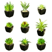Visland Small Fake Artificial Succulants Plants Succulent for Office Desk Living Room Decorative