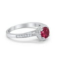 thumbnail image 2 of Halo Promise Round Ring Ruby CZ 925 Sterling Silver Size 5, 2 of 3