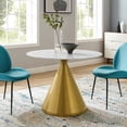 thumbnail image 2 of Dining Table, Round, Artificial Marble, Metal Steel, Gold White, Modern Contemporary Urban Design, Kitchen Room Cafe Bistro Restaurant Hospitality, 2 of 6
