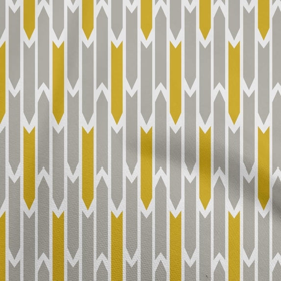 oneOone Cotton Poplin Yellow Fabric Geometric Sewing Material Print Fabric By The Yard 42 Inch Wide