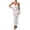 White, variant on Womens Sexy Solid Color Knitted V-Neck Halter Maxi Dress Slim Fit Bodycon Beach Vacation Dress with Fringe Tassel Detail