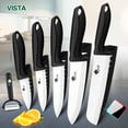 thumbnail image 3 of 6PCS Ceramic Knives Set for Kitchen 5-Piece Sharp Paring Knives with Covers and a Peeler,Sharp 6-inch Serrated Bread Knife Fruit Cutter 3", 4", 5" Inch, 3 of 9
