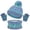 Blue, variant on gcong 3-in-1 Hat Scarf Gloves Set for Kid, Winter Knitted Hat Scarf and Gloves Set for Kids with Pom Pom Beanie Gradient Color