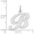 thumbnail image 3 of 14k White Gold Medium Fancy Script Letter B Initial Charm - 15.58mm, 3 of 5