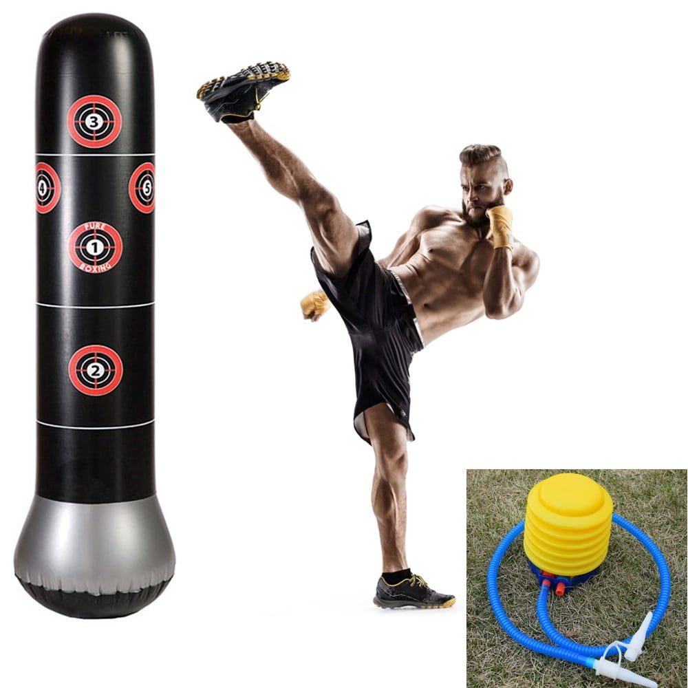 Free Standing Inflatable Boxing Punch Bag Kick MMA Training Adult Fitness w/pump 