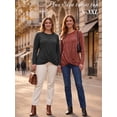 thumbnail image 4 of OALUXE Long Sleeve Shirts for Women Dressy Casual Tunic Tops Crewneck Front Twist Blouses, 4 of 7