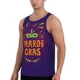 thumbnail image 2 of Gukieu Mardi Gras2 Print Men's Quick Dry Fitness Vest, Round Neck Sleeveless Fitness Bodybuilding Top-Large, 2 of 7