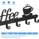 thumbnail image 2 of Los estantes negros decoran los portavasos de café de pared con 6 ganchos resistentes, 2 of 5