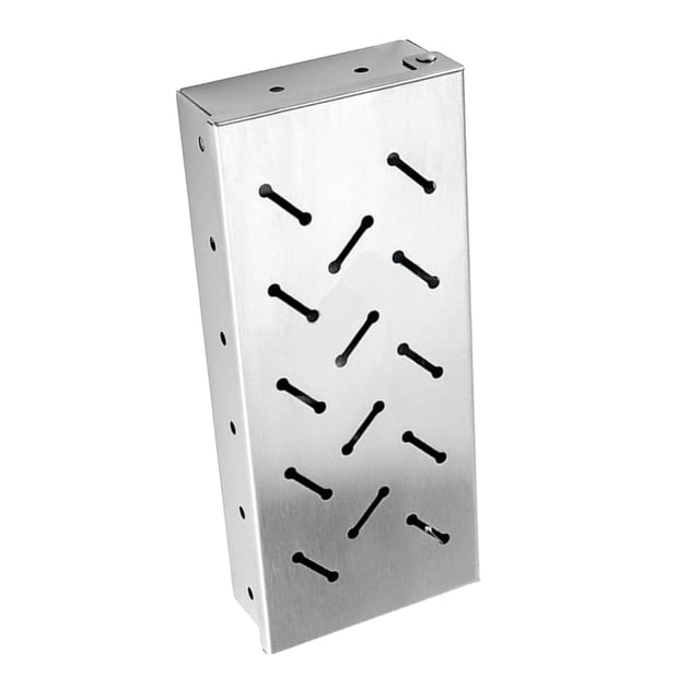 S SERENABLE Barbecue Stainless Steel Smoker Box High-Temp Resistant Hinged Lid for