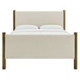 thumbnail image 6 of Platform Bed Frame, King, Ivory White, Fabric, Hotel Bedroom, Modern Contemporary, HB38198, 6 of 9
