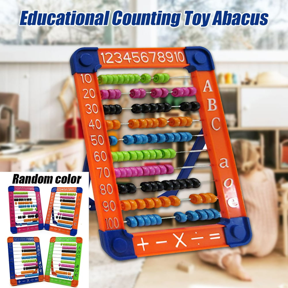 100 Beads Abacus Counting Number Rainbow Desktop Counting Bead Abacus