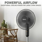 Holmes 16 Digital Stand Fan, 3-Speed, 3 Modes, Oscillating, Timer, Remote, Black