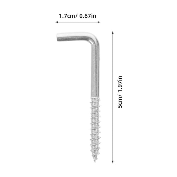 AURARMLET 20Pcs L Hooks Metal Screw Hooks for Hanging Pictures Cups Keys Indoor Wall Mount Hardware