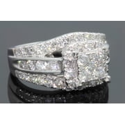 10k White Gold 2.75 Carat Women Real Diamond Engagement Ring Wedding Ring Bridal