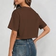 thumbnail image 4 of RMGVDSD Women's Cropped T Shirts Summer Short Sleeve Round Neck Crop Tops Casual Solid Color Basic Tees Streetwear Tshirts, 4 of 7