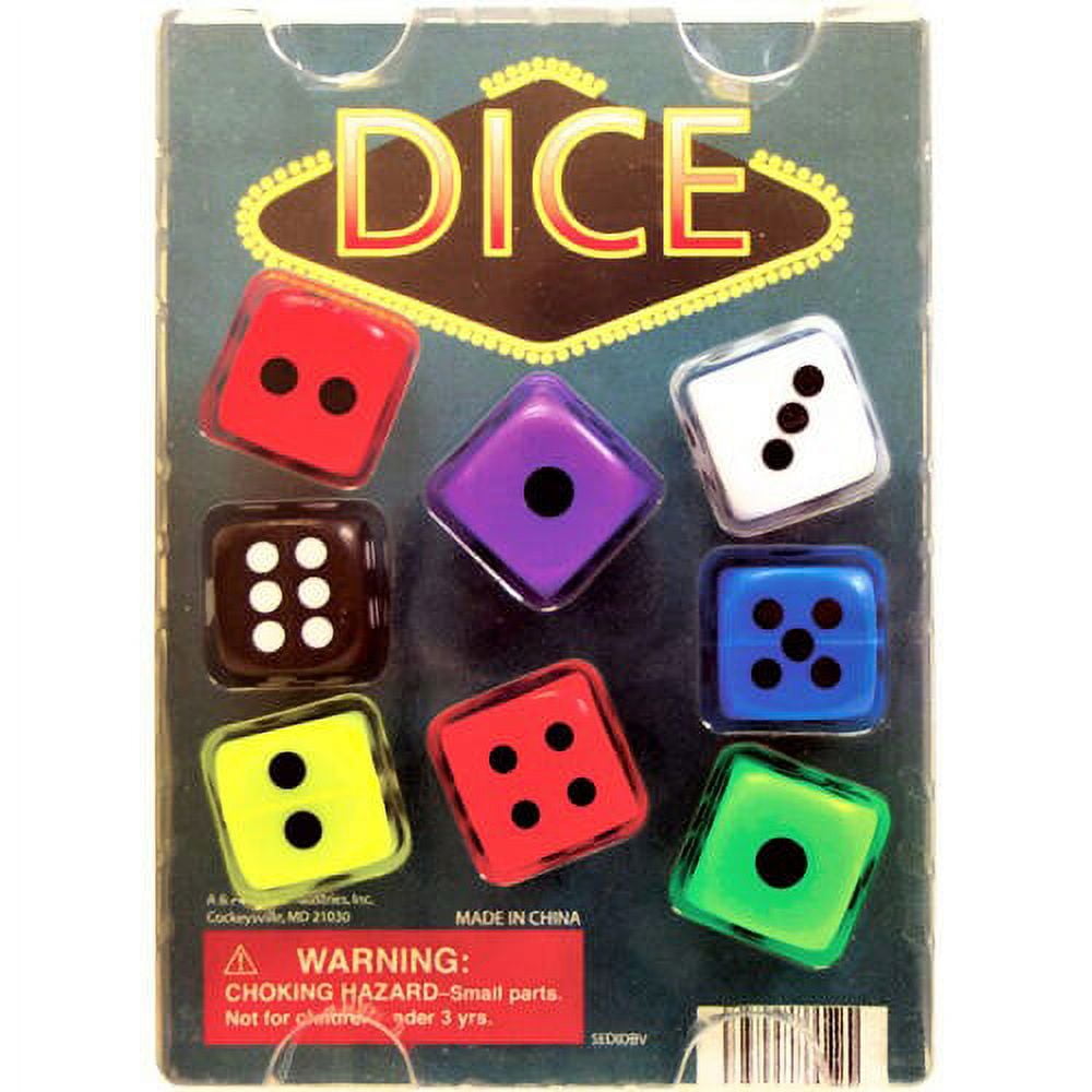 Dice Toys Plastic Self Vending 100 Piece Assorted Colors 1 inch
