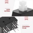 thumbnail image 3 of TEHAUX 4Pcs Durable Self-Locking Push Button Switch Black Plastic Metal Compact Design for Home Audio, 3 of 8