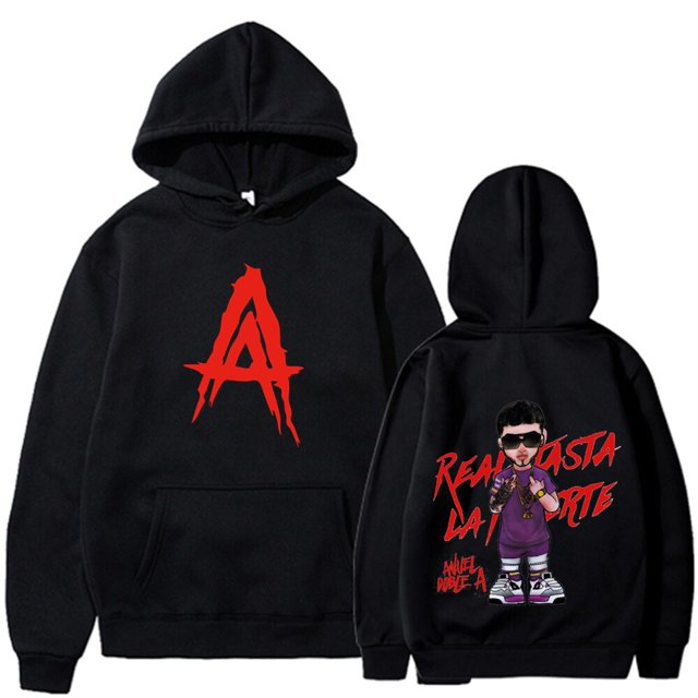 Sudadera con capucha y2k para hombre y mujer, jersey con estampado de patrón Real Hasta La Muerte Anuel AA, ropa de calle para parejas, jersey de Hip-Hop, tallas grandes, Otoño e Invierno xuanjing unisex