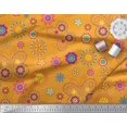 thumbnail image 3 of Soimoi Orange Moss Georgette Fabric Insect & Floral Clip Art Print Sewing Fabric BTY 42 Inch Wide, 3 of 3