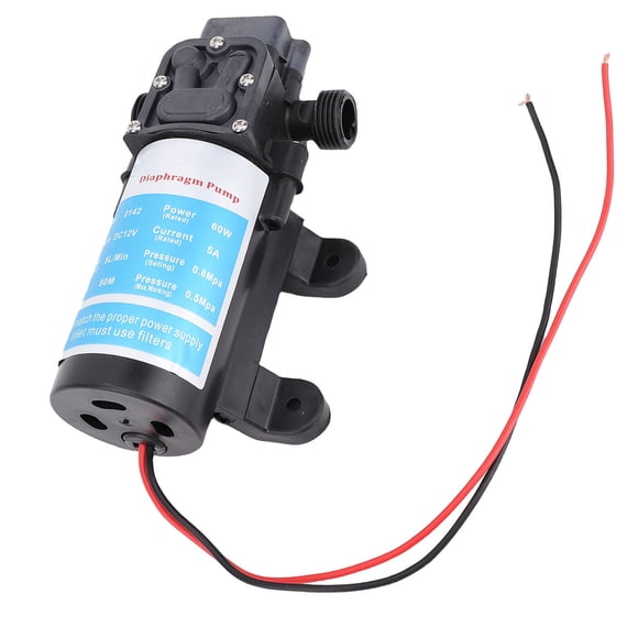 Electric Diaphragm Pump, Strong Output Self Priming Booster Pump 60W Support Dry Running 80M Discharge Head 5L/Min Flow Rate for Flower Watering