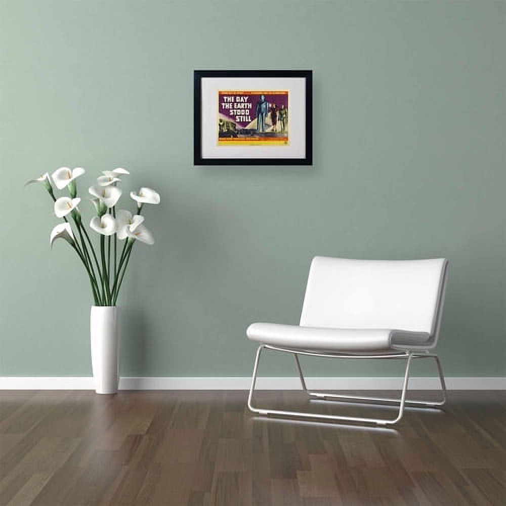 Matted art under acrylic in a black frame