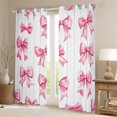 thumbnail image 2 of Homewish Lovely Bow Ribbon Black Out Curtains,Cute Cartoon Bowknot Curtains Pack of 2 (42x63 Each),Pink White Bedroom Curtains For Girl Teens,Ultra Soft Home Decor, 2 of 6