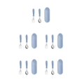 thumbnail image 1 of ZheElen Space-saving Set For Travel And Small Kitchen Spaces Stainless Steel Spoon Tableware Set Baby Spoon Fork Blue 5Set, 1 of 6
