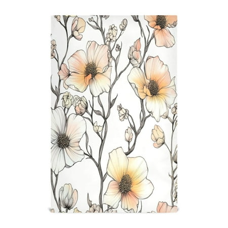 

Flowers Bright Kitchen Towels 6-Piece Pack Tea Towels for Kitchen Decorative Waffle Design 28x18in