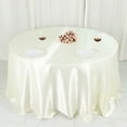 thumbnail image 4 of BalsaCircle 132 in Ivory Satin Round Tablecloth Wedding Party Events Reception Catering Decorations Supplies, 4 of 8