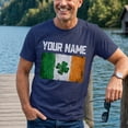 thumbnail image 3 of Jollimate Men's Custom Name Irish Flag T-Shirt, Ireland Clover Graphic Tee Gift for Men, 3 of 6