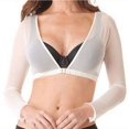 thumbnail image 3 of Unique Women Plus Size Seamless Arm Shaper Short Cropped Navel Mesh Cardigan New, 3 of 5