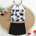 thumbnail image 6 of vigerkar Girls Swimsuit Two Piece Girls Tropical Printed Tankini Swimsuit with Shorts Adjustable Bathing Suit Swimwear 7-13T (Black, 11-12 Years), 6 of 8