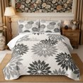 thumbnail image 2 of Manfei Vintage Floral Dahlia Twin Quilt Set 2 Pieces,Rustic Botanical Twin Coverlet Set,1 Bedspread and 1 Pillowcase, 2 of 7