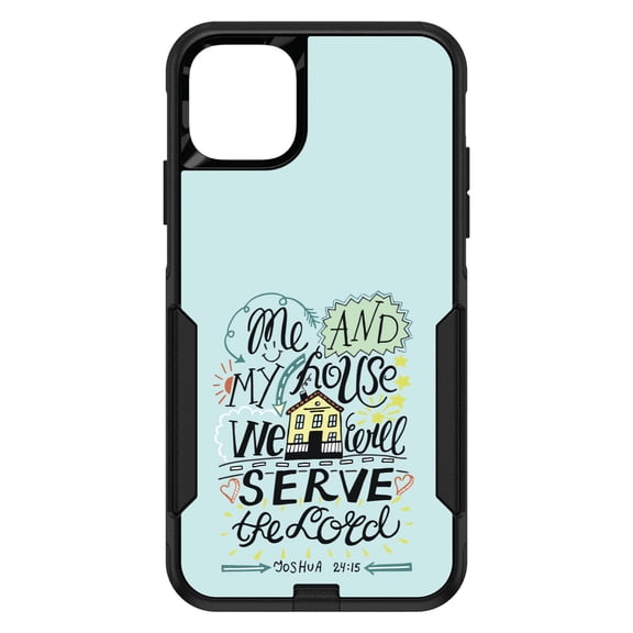 DistinctInk Custom SKIN / DECAL compatible with OtterBox Commuter for iPhone 11 Pro (5.8" Screen) - Joshua 24:15 - We Will Serve the Lord