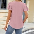 thumbnail image 4 of Njoeus Women's Summer Tops Eyelet Casual Dressy Wide Neck Blouses Short Sleeve T-Shirts Loose Pleated Tunic Tops S-XXL, 4 of 5
