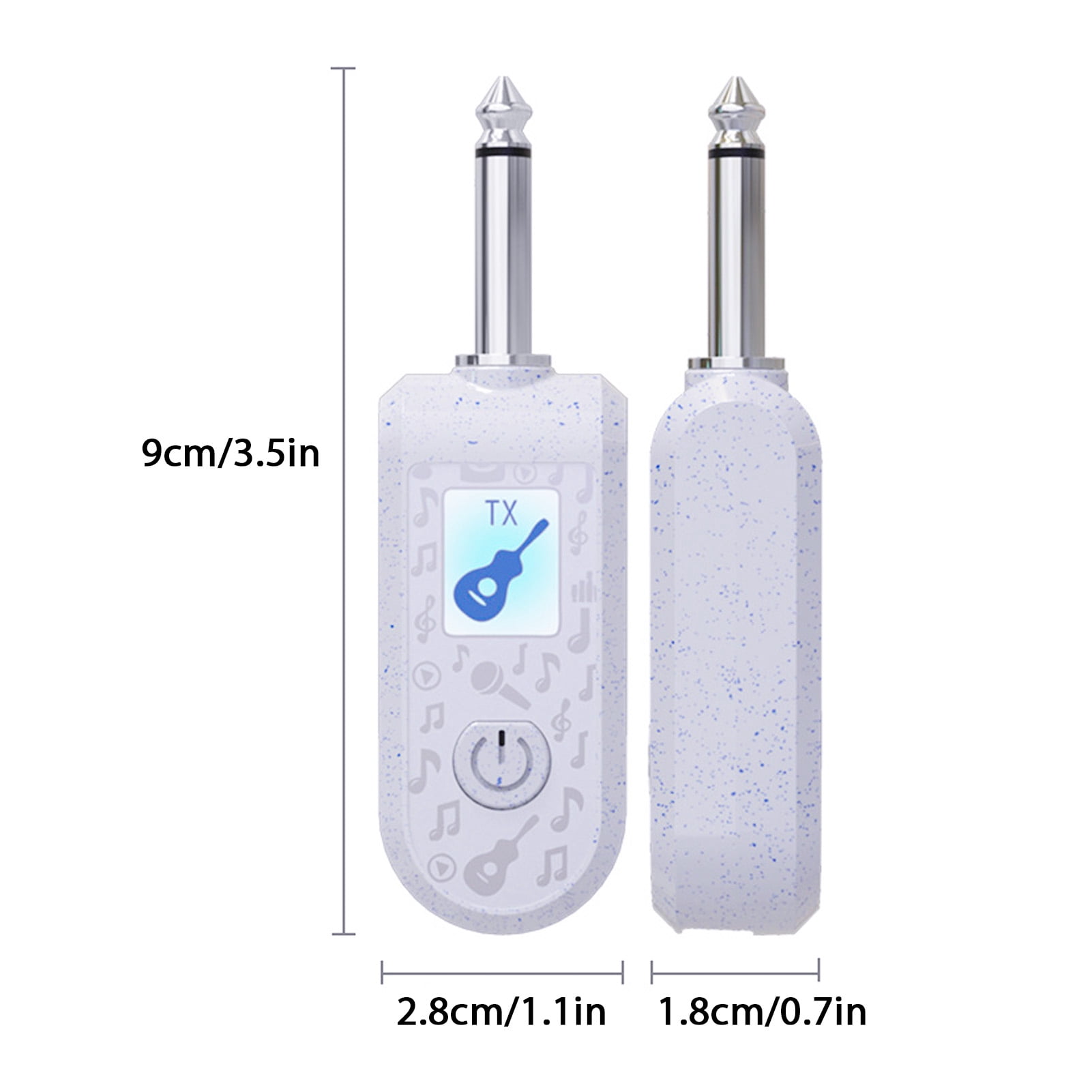 YAHHU 2.4G Wireless Guitar System Rechargeable Transmitter Receiver Set for Electric Guitar Bass Wind Instruments Plug Play Real-time Transmission White 2 Transmitters 1 Receiver 1.1x0.7x3.5 inches