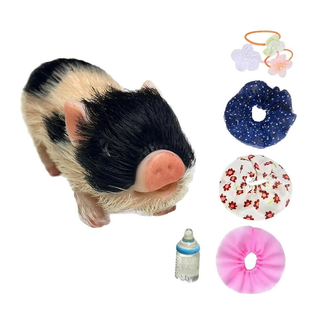 Pequeño juguete de cerdo renacido, mini cerdito de silicona, juguete sensorial, lindo muñeco de animal de juguete para Estilo D