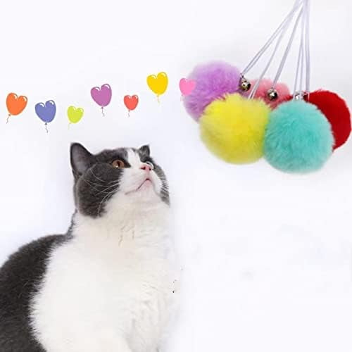 10-Pack Replaceable Cat Dangling Toy with Bell, Cat Scratching Post Tree Tower Replacement Attachment Ball Toy