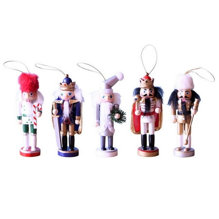 

5pcs Christmas Nutcracker Puppet Decors Indoor Scene Decor Xmas Puppet Decors