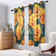 thumbnail image 6 of Orange Marigolds on Green Semi Sheer Curtains for Living Room Bedroom Set of 2 Insulated Window Drapes, 6 of 6