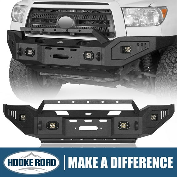 Hooke Road Full Width Front Bumper w/ Winch Plate for 2007-2013 Toyota Tundra