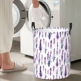 thumbnail image 4 of Picia Lavender Flowers Large Laundry Basket, Waterproof, Freestanding Laundry Hamper, Collapsible Tall Clothes Hamper with Extended Handles-Medium, 4 of 8