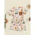 thumbnail image 3 of Musuos Toddler Boy Summer Farm Outfit 3 6 121 8 24M 3T Animal Print Pocket Short Sleeve Tops with Elastic Waist Shorts 2 Pcs Clothes, 3 of 9