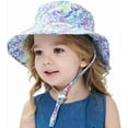 thumbnail image 4 of Baby Sun Hat UPF 50+ Wide Brim Bucket Hat - Adjustable Infant Toddler Sun Protection for Beach & Outdoor (Colorful Printed,6-24 Months), 4 of 6