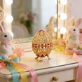 thumbnail image 4 of SIYTUAU Exquisite Easter Egg Alloy Ornament With Enamel Painting Rhinestone 2.4X2.4X3.9In Home Table Decoration Red, 4 of 6