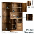 thumbnail image 3 of Walsunny Pantry Cabinets with Microwave Shelf Coffee Bar Counter Top 4 Corner Shelves 3 Doors 2 Drawers 60.4" Kitchen Pantry Storage Cabinet Buffet Sideboard Hutch Cupboard Freestanding Brown, 3 of 7
